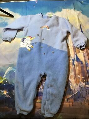 Vintage okiedokie winter sparkle unicorn fleece outfit size 24 months